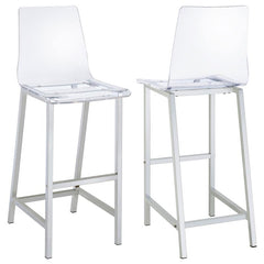 Juelia Bar Stools Chrome and Clear Acrylic (Set of 2) - 100295