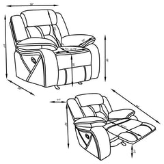 Higgins Upholstered Glider Recliner Chair Grey - 602263
