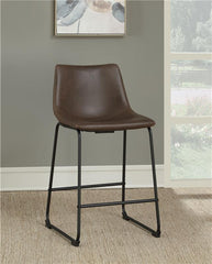 Michelle Armless Counter Height Stools Two-tone Brown and Black (Set of 2) - 102535