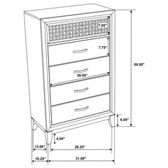 Valencia 5-drawer Bedroom Chest Black - 223045