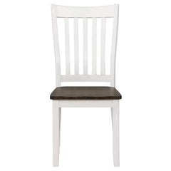 Kingman Slat Back Dining Chairs Espresso and White (Set of 2) - 109542