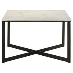 Tobin Square Marble Top Coffee Table White and Black - 707698