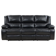 Camila Upholstered Motion Reclining Sofa Black - 610244
