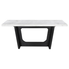 Sherry 5-piece Rectangular Marble Top Dining Set Sand and White - 115511-S5S