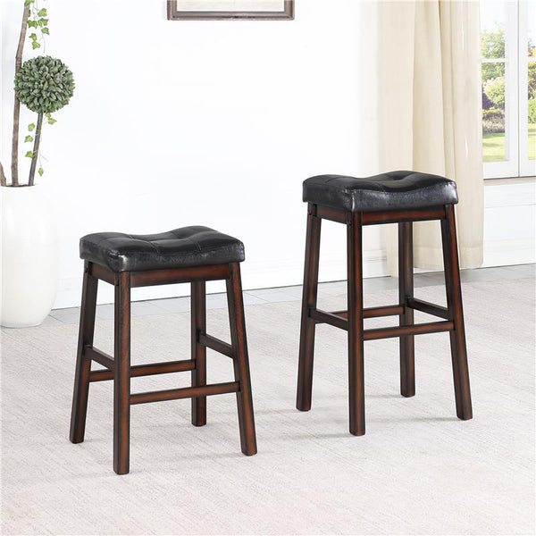 Donald Upholstered Counter Height Stools Black and Cappuccino (Set of 2) - 120519