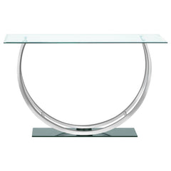 Danville U-shaped Glass Top Entryway Console Table Chrome - 704989