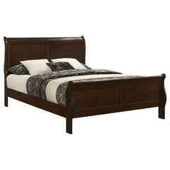 Louis Philippe Wood Eastern King Sleigh Bed Cappuccino - 202411KE