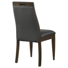 Wes Upholstered Side Chair (Set of 2) Grey and Dark Walnut - 115272