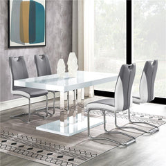 Brooklyn Upholstered Side Chairs with S-frame (Set of 4) Grey and White - 193812