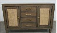 Matisse 4-drawer Dining Sideboard Buffet Cabinet with Rattan Cabinet Doors Brown - 108315