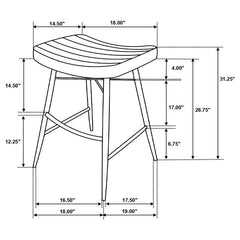 Bayu Leather Upholstered Saddle Seat Backless Bar Stool Antique Espresso and Black (Set of 2) - 109259