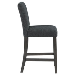 Alba Boucle Upholstered Counter Height Dining Chair Black and Charcoal Grey (Set of 2) - 123139