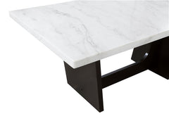 Sherry Trestle Base Marble Top Dining Table Espresso and White - 115511