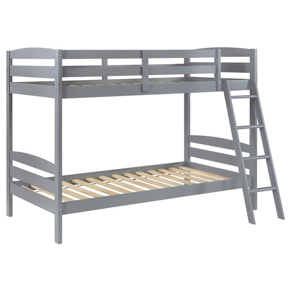 Rhea Wood Twin Over Twin Bunk Bed Grey - 460563T