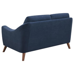 Gano Upholstered Sloped Arm Loveseat Navy Blue - 509515