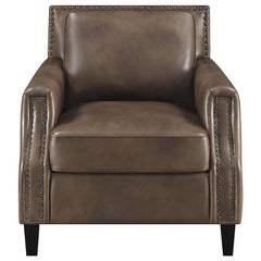 Leaton Upholstered Recessed Arm Accent Chair Brown Sugar - 509443