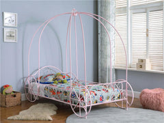 Massi Metal Twin Canopy Bed Powder Pink - 400155T