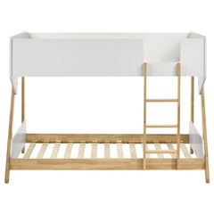 Wyatt Wood Twin Over Twin Bunk Bed White and Natural - 460510