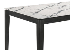 Stevie Rectangular Faux Marble Top Dining Table White and Black - 115111WG