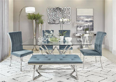 Beaufort Rectangle Glass Top Dining Table Chrome - 109451