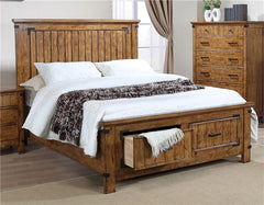 Brenner Wood Queen Storage Panel Bed Rustic Honey - 205260Q