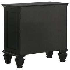 Sandy Beach 3-drawer Nightstand Black - 201322