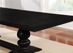 Phelps Rectangular Trestle Dining Set Antique Noir and Grey - 121231-S5G