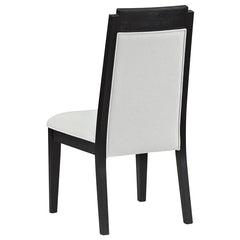 Brookmead Upholstered Dining Side Chair Ivory and Black (Set of 2) - 108232