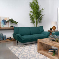 Acton Upholstered Flared Arm Loveseat Teal Blue - 511162