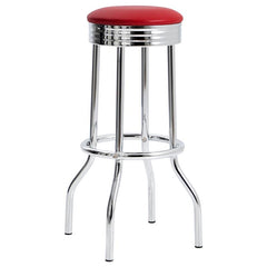 Theodore Upholstered Metal Swivel Bar Stool Red (Set of 2) - 2299R