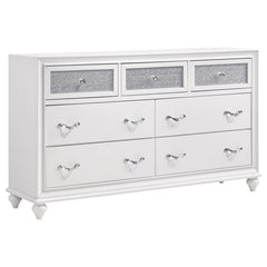 Barzini 5-piece Queen Bedroom Set White - 205891Q-S5