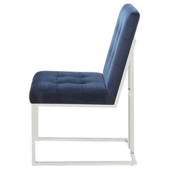 Cisco Upholstered Dining Chairs Ink Blue and Chrome (Set of 2) - 192494