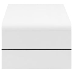 Airell Rectangular Coffee Table with Shelf White High Gloss - 703798