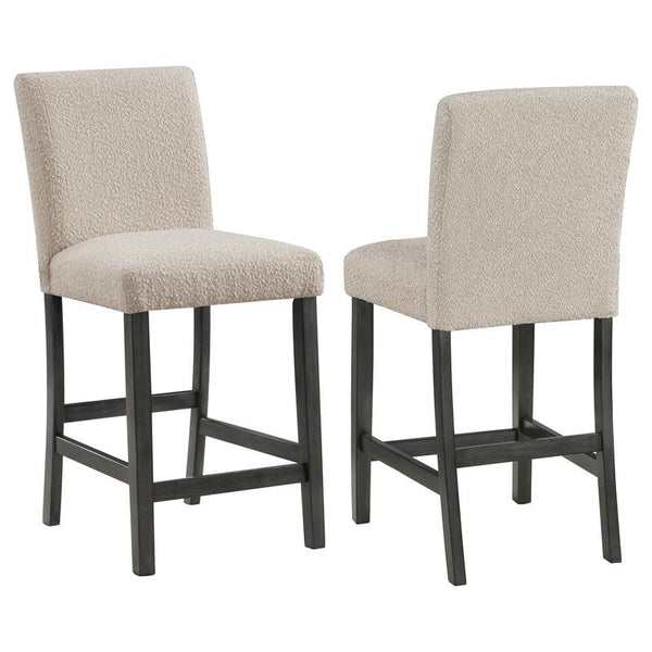 Alba Boucle Upholstered Counter Height Dining Chair Beige and Charcoal Grey (Set of 2) - 123129