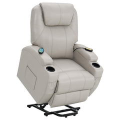 Sanger Upholstered Power Lift Massage Recliner Champagne - 600497P