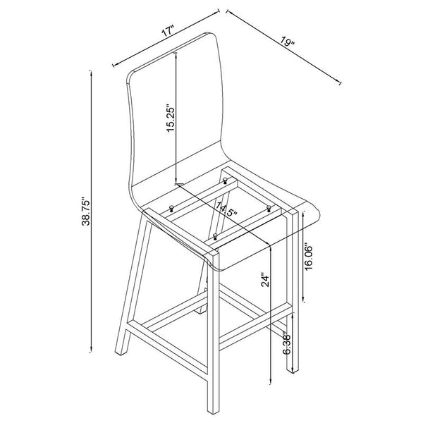 Juelia Counter Height Stools Chrome and Clear Acrylic (Set of 2) - 100265