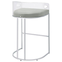 Thermosolis Acrylic Back Bar Stools Grey and Chrome (Set of 2) - 183406