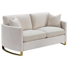 Corliss 2-piece Upholstered Arched Arm Sofa Set Beige - 508821-S2