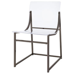 Adino Acrylic Dining Side Chair Clear and Black Nickel (Set of 2) - 121142