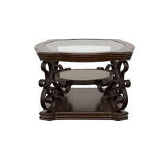 Laney 1-shelf Glass Top Rectangular Coffee Table Deep Merlot - 702448
