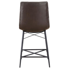 Aiken Upholstered Tufted Counter Height Stools Brown (Set of 2) - 107860