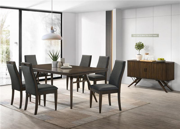 Wes Upholstered Side Chair (Set of 2) Grey and Dark Walnut - 115272