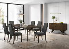 Wes Upholstered Side Chair (Set of 2) Grey and Dark Walnut - 115272