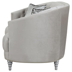 Avonlea Upholstered Sloped Arm Loveseat Grey Velvet - 508462