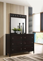 Carlton 6-drawer Rectangular Dresser with Mirror Cappuccino - 202093M