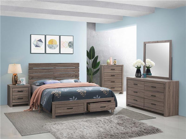 Brantford Wood Queen Storage Panel Bed Barrel Oak - 207040Q