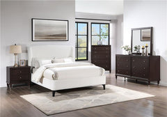 Mosby Upholstered Eastern King Wingback Bed Snow - 306020KE