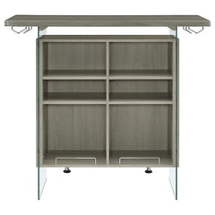 Acosta Rectangular Bar Unit with Footrest and Glass Side Panels - 182631