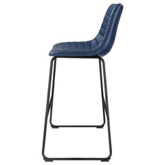 Zuni Faux Leather Upholstered Bar Stool Blue (Set of 2) - 107209