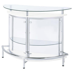 Amarillo 2-tier Bar Unit White and Chrome - 101066